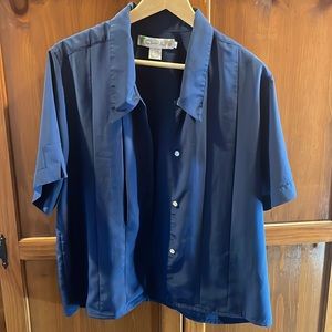 Vintage Chaus Button Blouse Navy 14/Large/XLarge